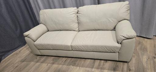  — Milano Leather 4 seater sofa Light grey
