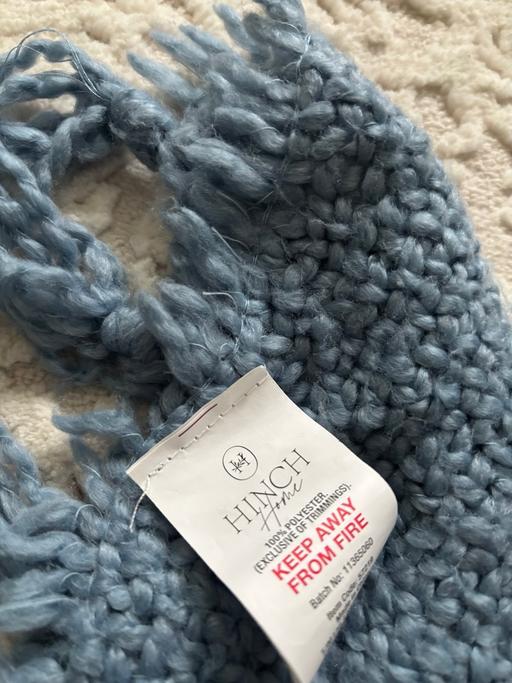  — Large Mrs Hinch soft blue  knitted Throw