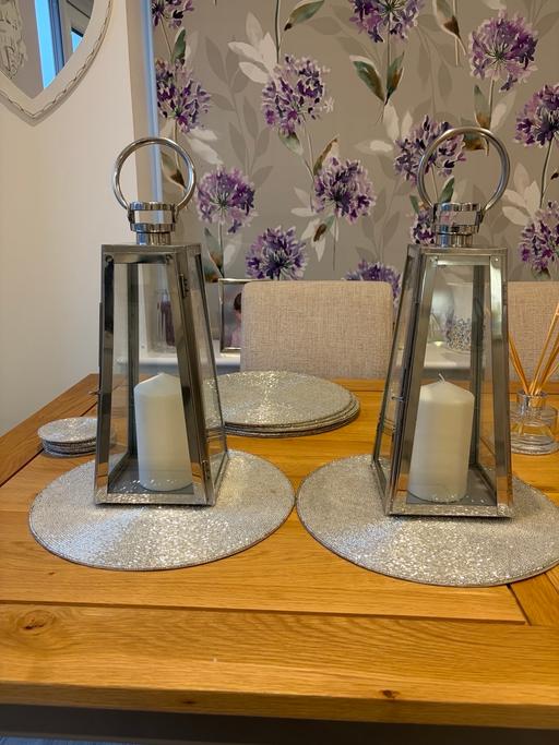  — 2 x candle holders 47cm high candles inc