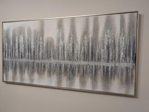  — Silver Foil Abstract Framed Canvas