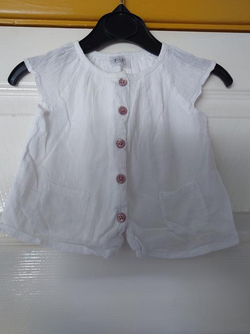  — Baby girls white shirt size up to 1 month