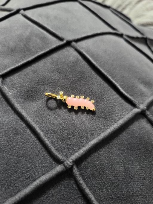 — Pandora. Pink Caterpillar Charm
14k gold plat