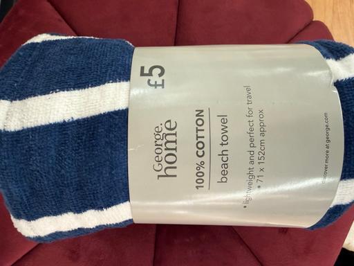  — George Navy beach towel new