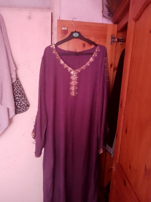  — purple colour abayas long sleeve dress
