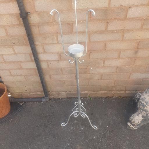  — 3ft Ornate Silver Candle Stand , Good Con.