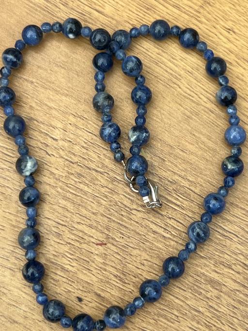 — Natural stone necklace 925 clasp