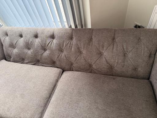  — Grey Chesterfield sofa M&S