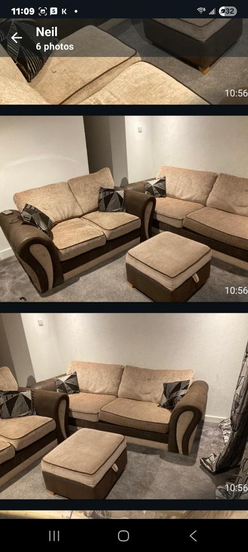  — Large sofas with matching footstall