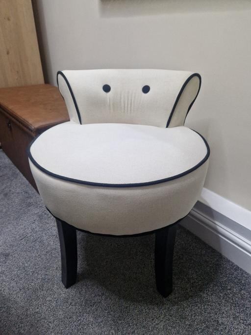  — Black & cream small unusual chair