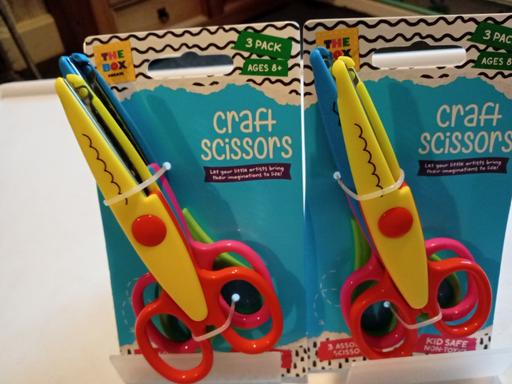  — 2 brand new sets of 3 kids craft scissors