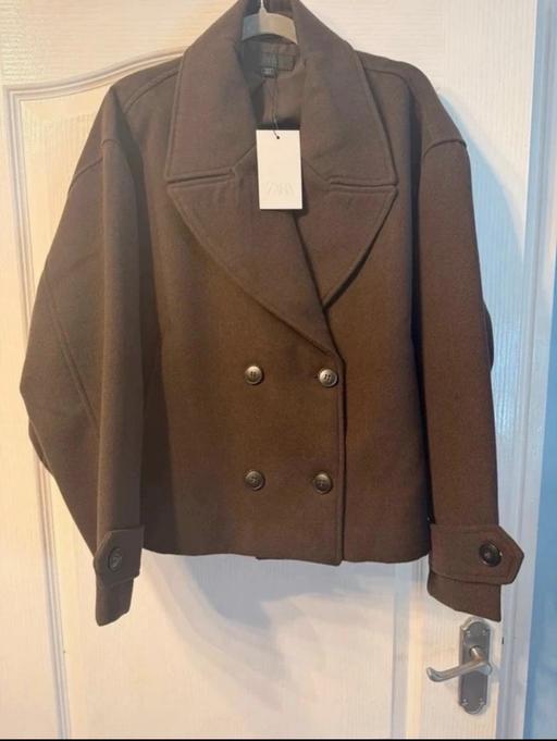  — Zara brown double breasted coat size XXL