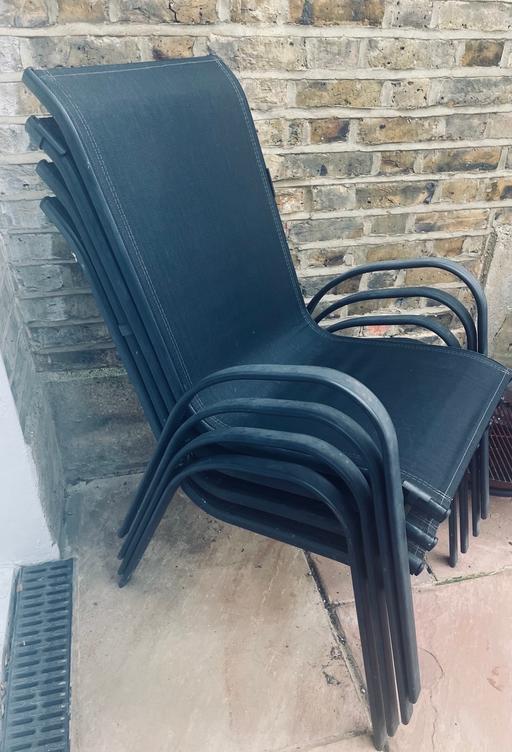  — Set of 4 Black Garden Patio Chairs + Cover