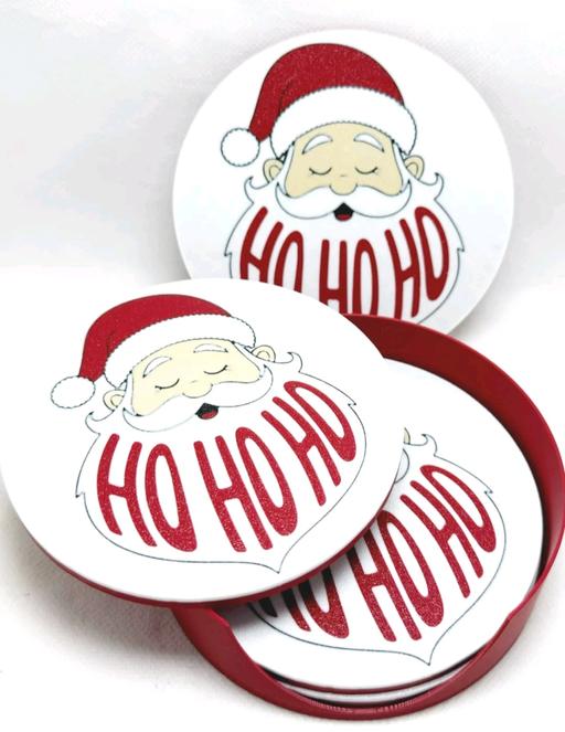  — Christmas Santa Coasters with Holder