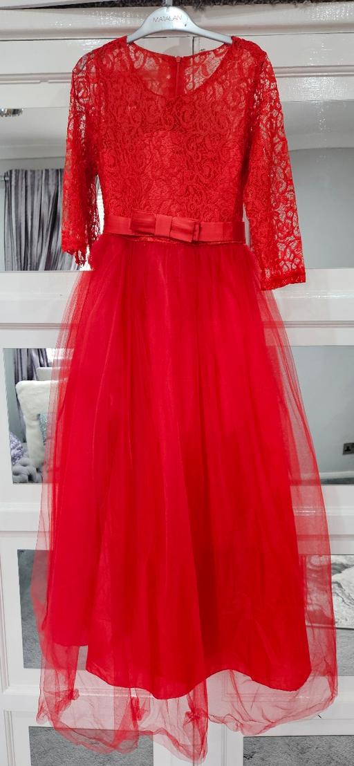  — Red Girls Party Dress Maxi