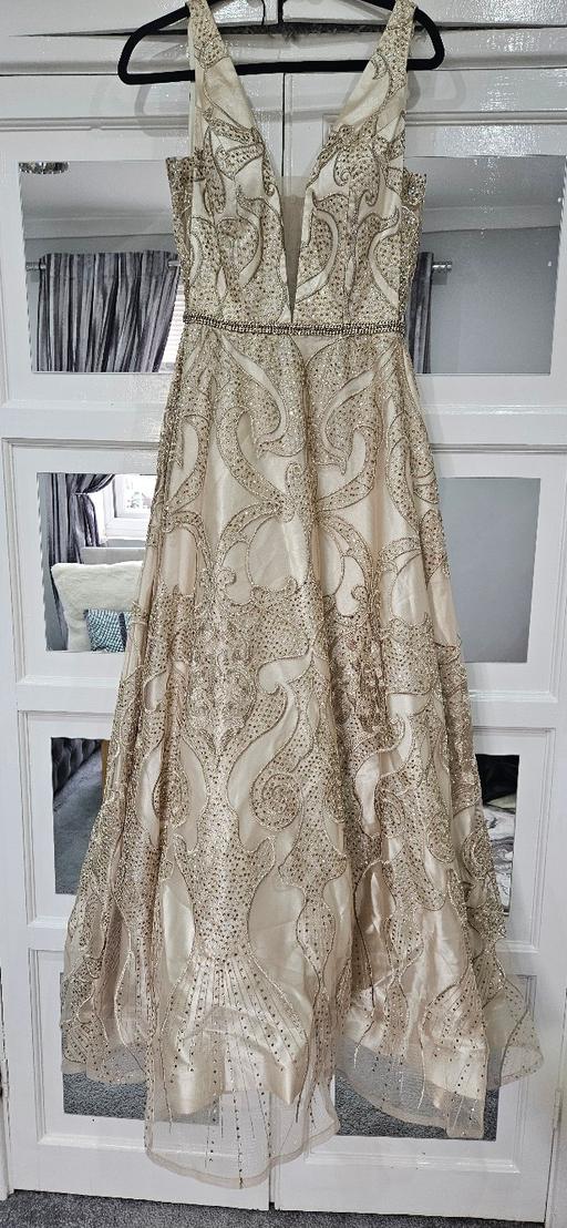  — Cream Gold Party Maxi Dress