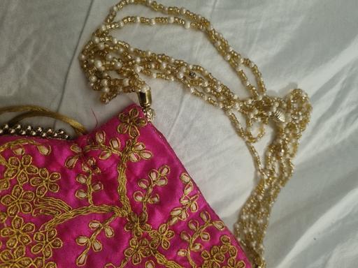  — Vintage Indian Silk Potli Bag with Zardosi Em
