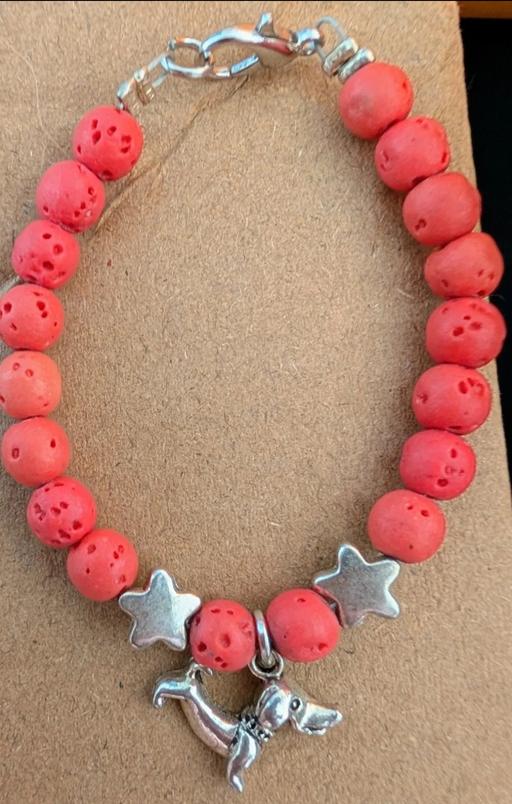  — Used Child's Beaded Bracelet With Dog Pendant