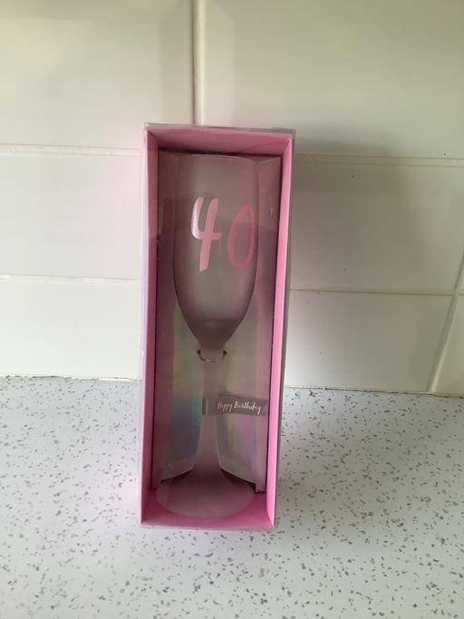  — 40th birthday glass