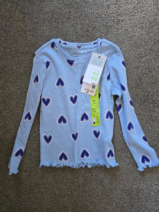  — Primark girls blue top ☆ age 4/5y bnwt