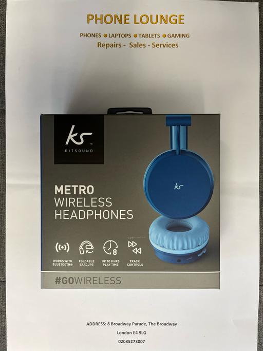  — Kitsound Metro Bluetooth Wireless Headphones