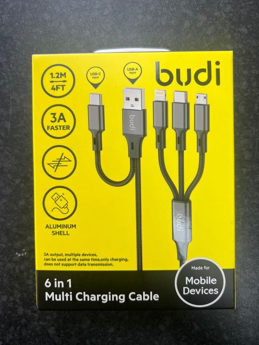  — Budi 6-in-1 Charging Cable