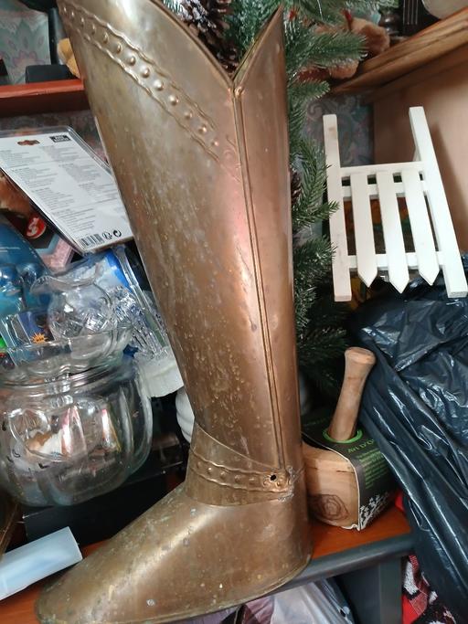  — big brass boot  umberella stand