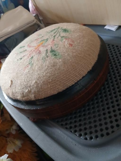  — antique enbroded stool