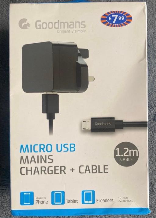  — Micro usb mains charger + cable