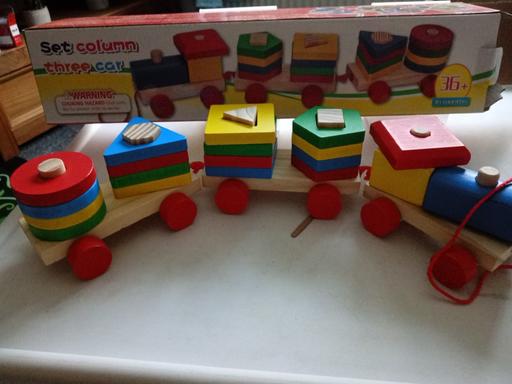  — brand new kids wooden train set