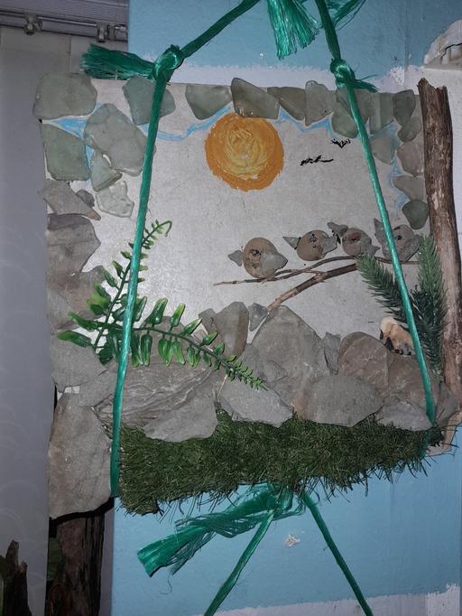  — art and crafts pebble bird wall Hanging