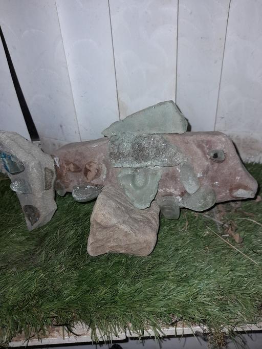  — stone and sea glass fish