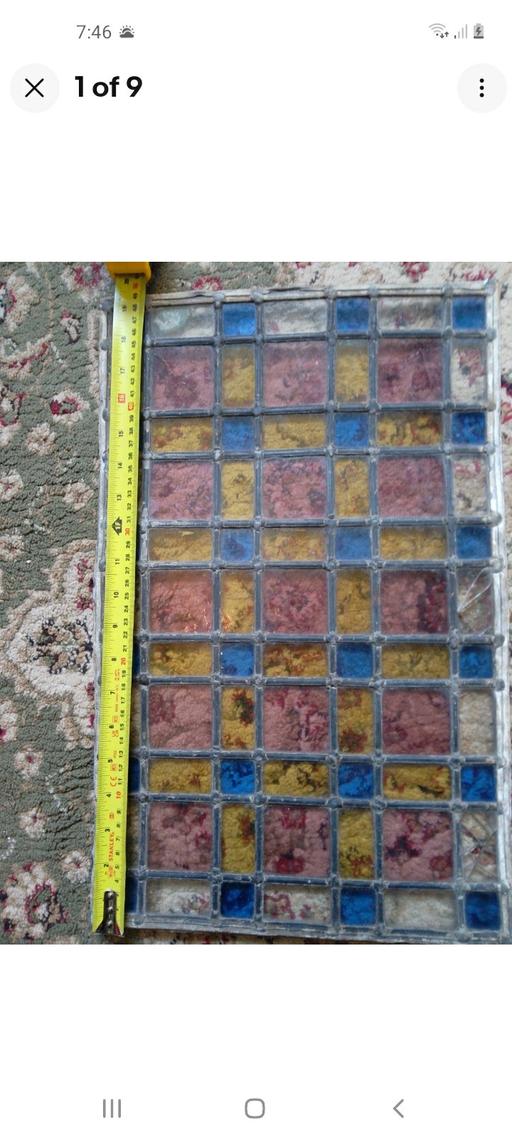  — vintage stained glass window panel