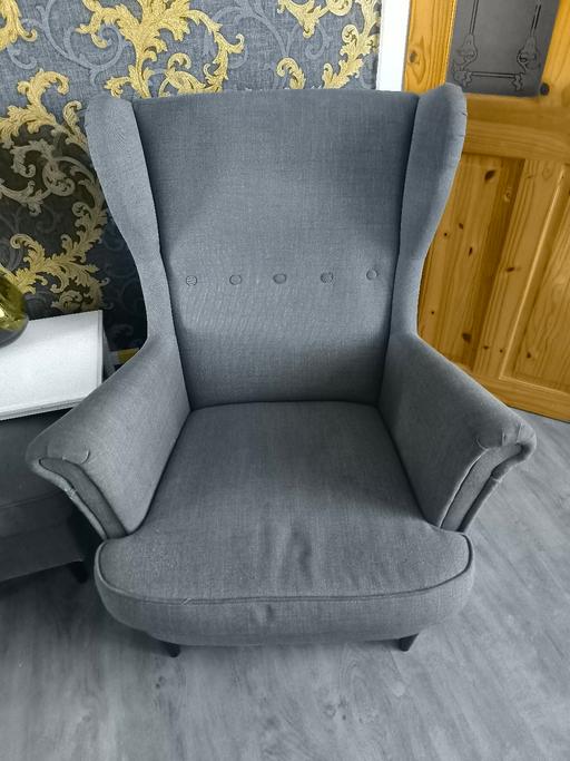  — 2   Grey Sofa Chairs from IKEA