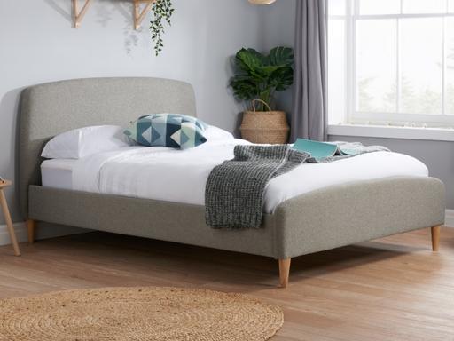 — Grey fabric double bed