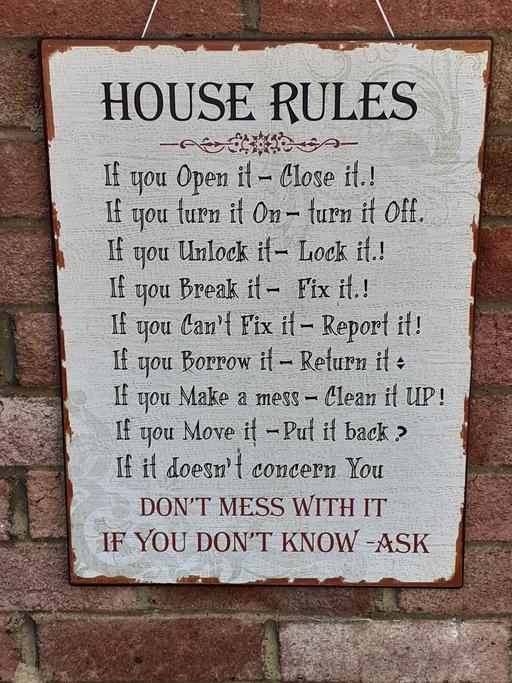  — House Rules Sign(LU33BY)
