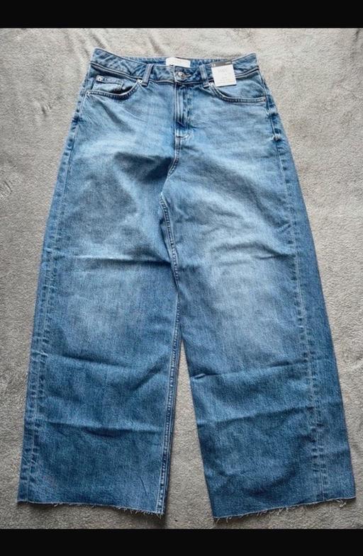  — M&S high waisted wide leg cropped jeans