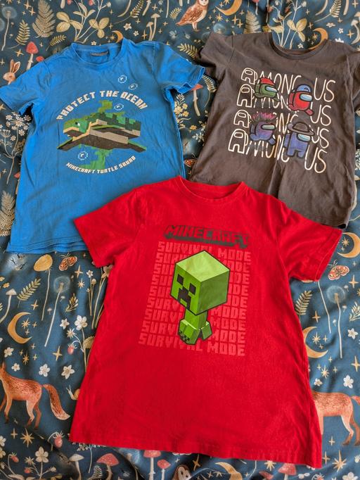  — minecraft and among us tshirts 9-10