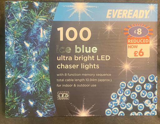  — 100 ice blue led chaser lights