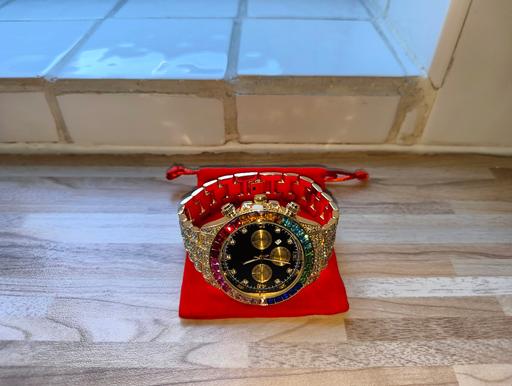  — Iced Out Rainbow Dial Watch