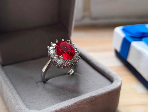  — 925 Silver Halmarked Red Ruby Stone Ring