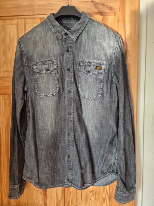  — Mens Superdry Black Denin Shirt  - Large