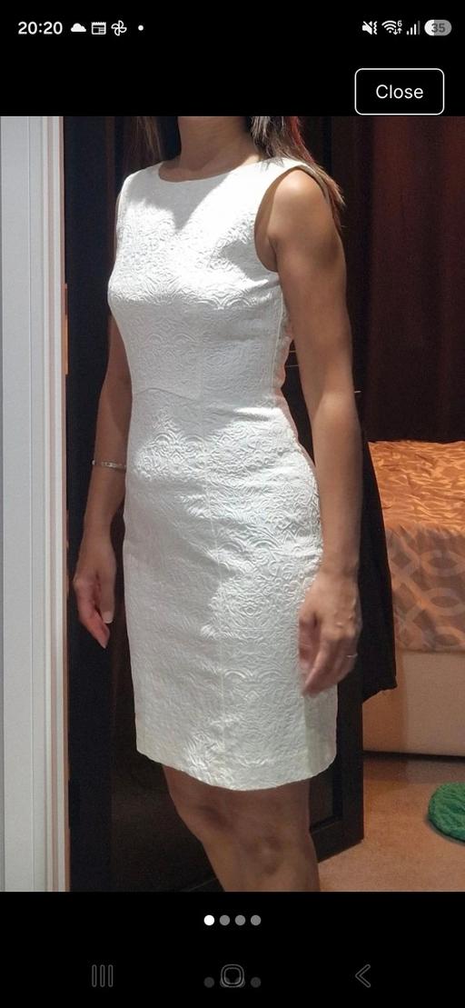  — White brocade dress size 8