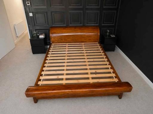  — king size solid wooden sleigh bed