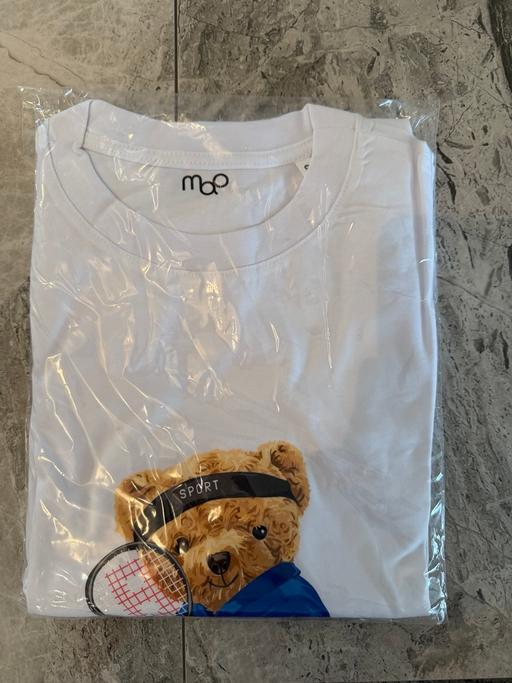  — Unisex White Teddy Bear %100 Cotton T-shirt