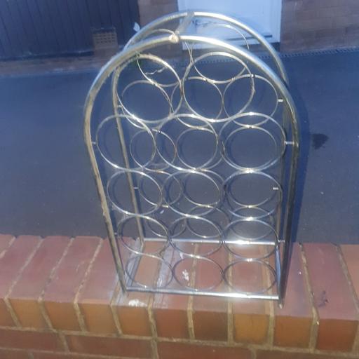  — Chrome ,11 Bottle Wine Rack, Good Condition