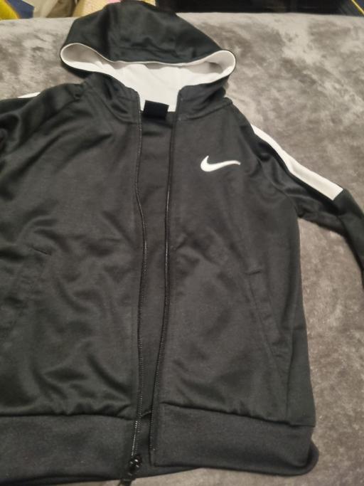  — Nike Black Full-Zip Hoodie with White Swoosh