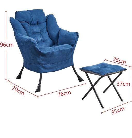  — Armchair Accent Chair Lazy Chair with Footsto