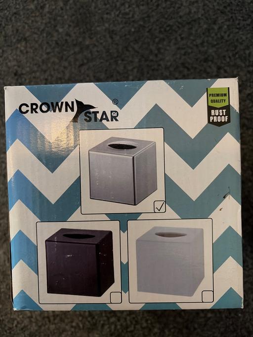  — New Silver Tissue Box.  Clearance