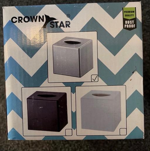  — New Silver tissue box 50p