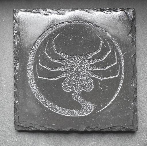  — Alien. Face hugger. Slate engraved coaster.